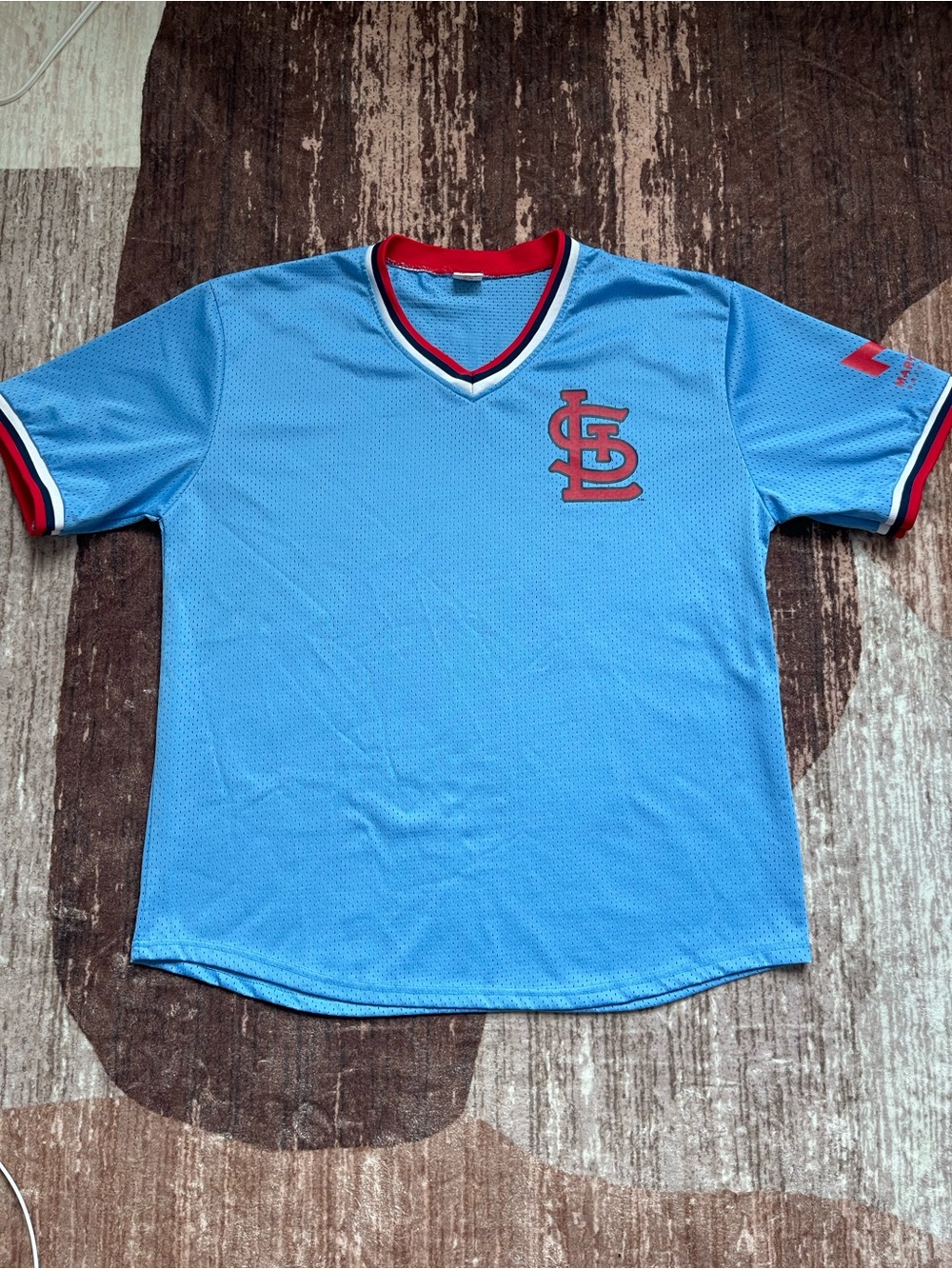 MLB St. Louis Cardinals Light Blue Jersey with Red Trim